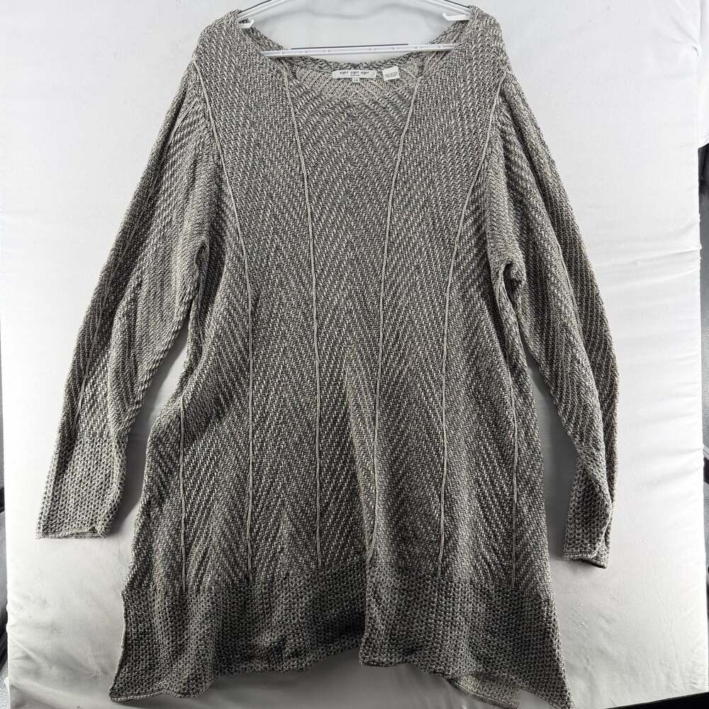 1621 Eight Eight Eight Sweater Size 2X Gray Long Sleeve Pullover Top